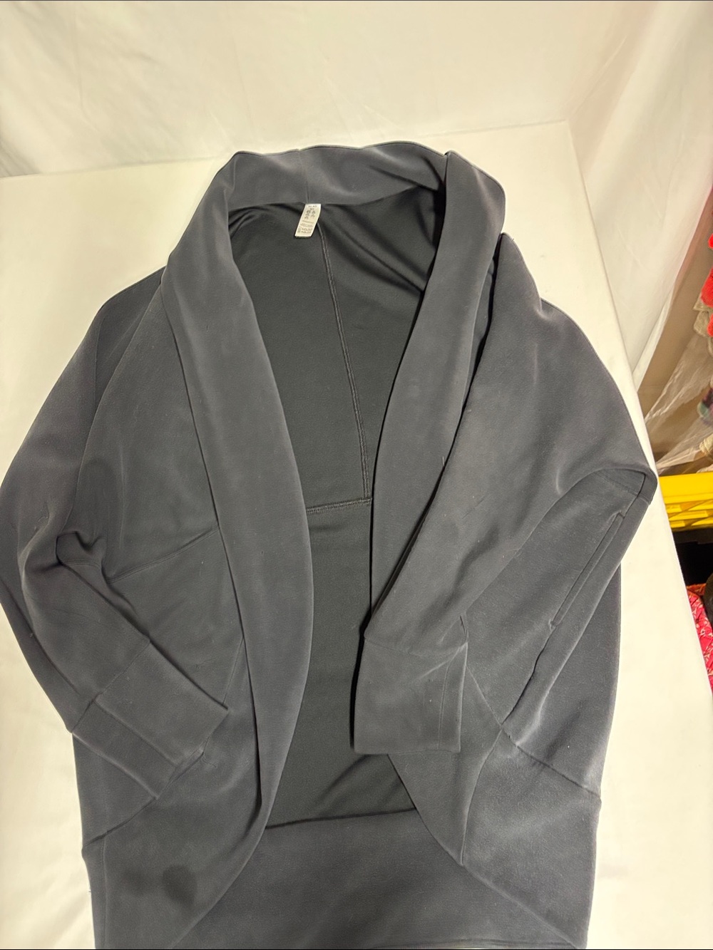 SPANX AirEssentials Black Open Front Long Cardigan Jacket Women’s M/L